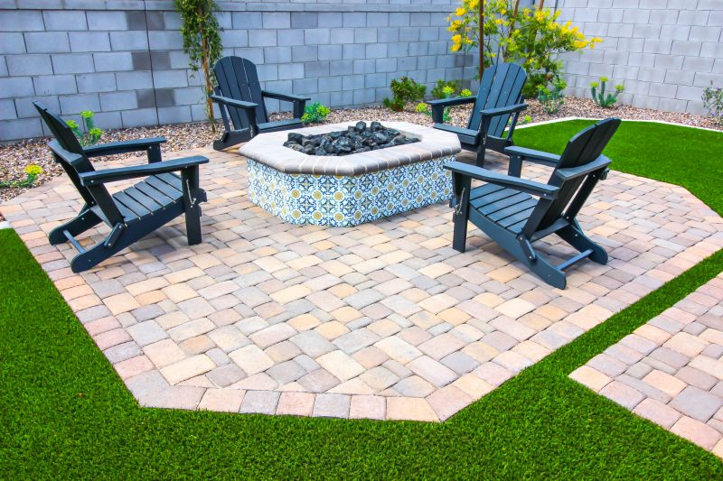 Paver patio with seating area